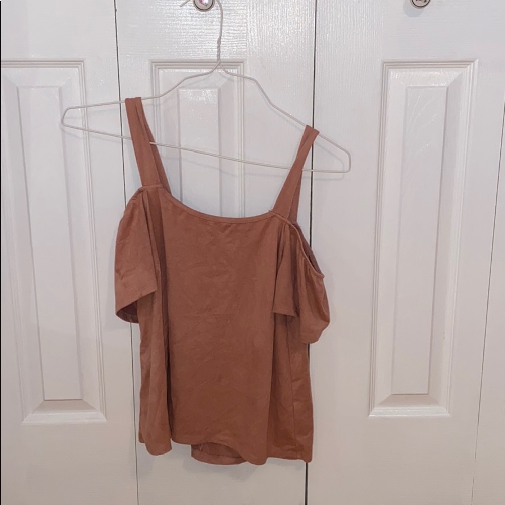 Light Pink Over the Shoulder Velvet Top